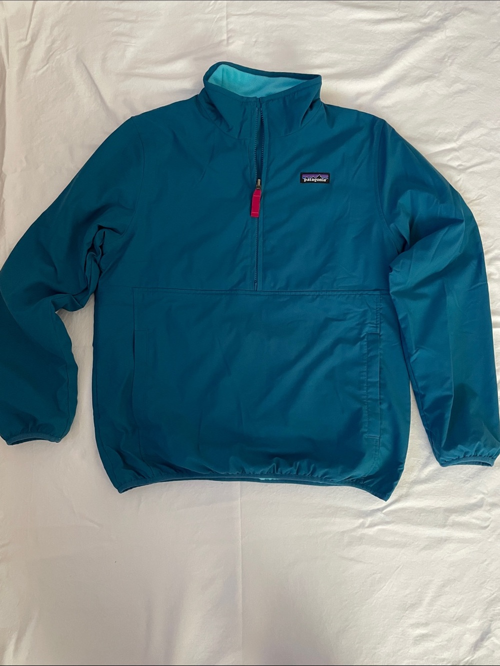 Patagonia Women’s Teal Blue Half-Zip Pullover Jacket Reversible!!